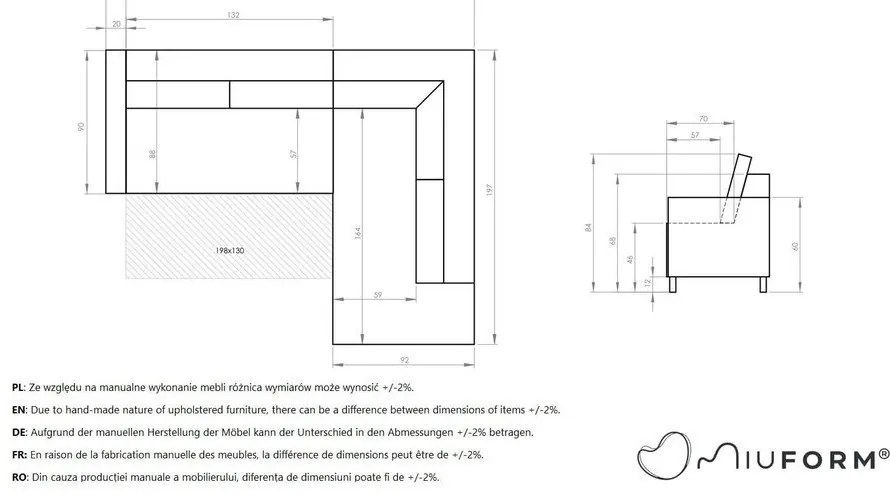 Кафяв разтегателен ъглов диван от изкуствена кожа (ляв ъгъл) Lofty Lilly – Miuform