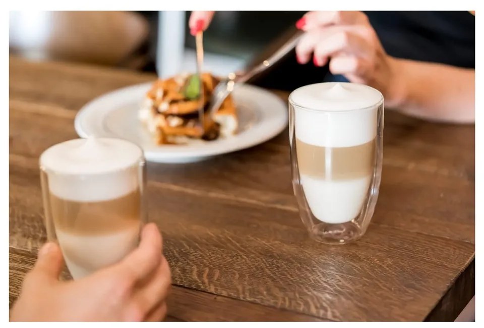 Стъклени чаши в комплект 6 бр. с двойни дъна/за лате 350 ml – Vialli Design