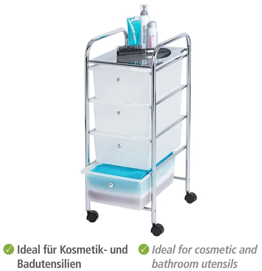 Мобилен рафт за баня с 4 чекмеджета Messina Messian - Wenko