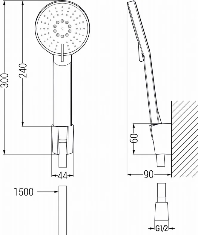 Mexen R-40 точков комплект за душ, бял - 785405052-20