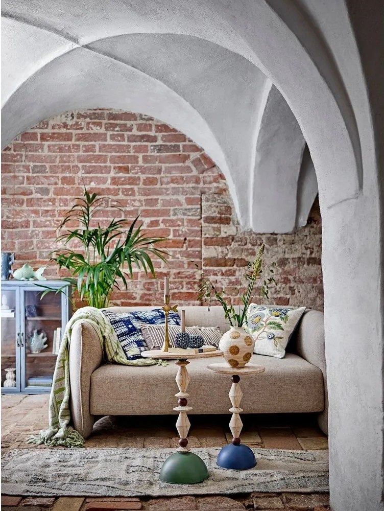 Зелено одеяло със смес от памук 130x155 cm Velva – Bloomingville