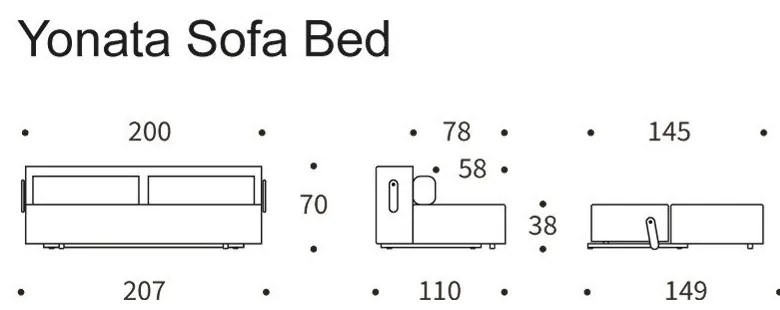 Разтегателен диван в петролен цвят 207 cm Yonata - Innovation