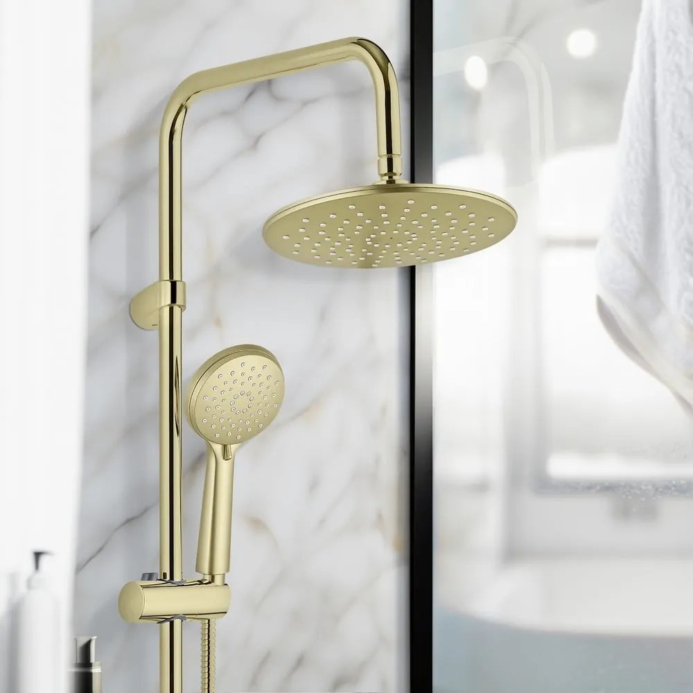 Матово златист душ комплект от неръждаема стомана 101 cm Young Line – Wenko