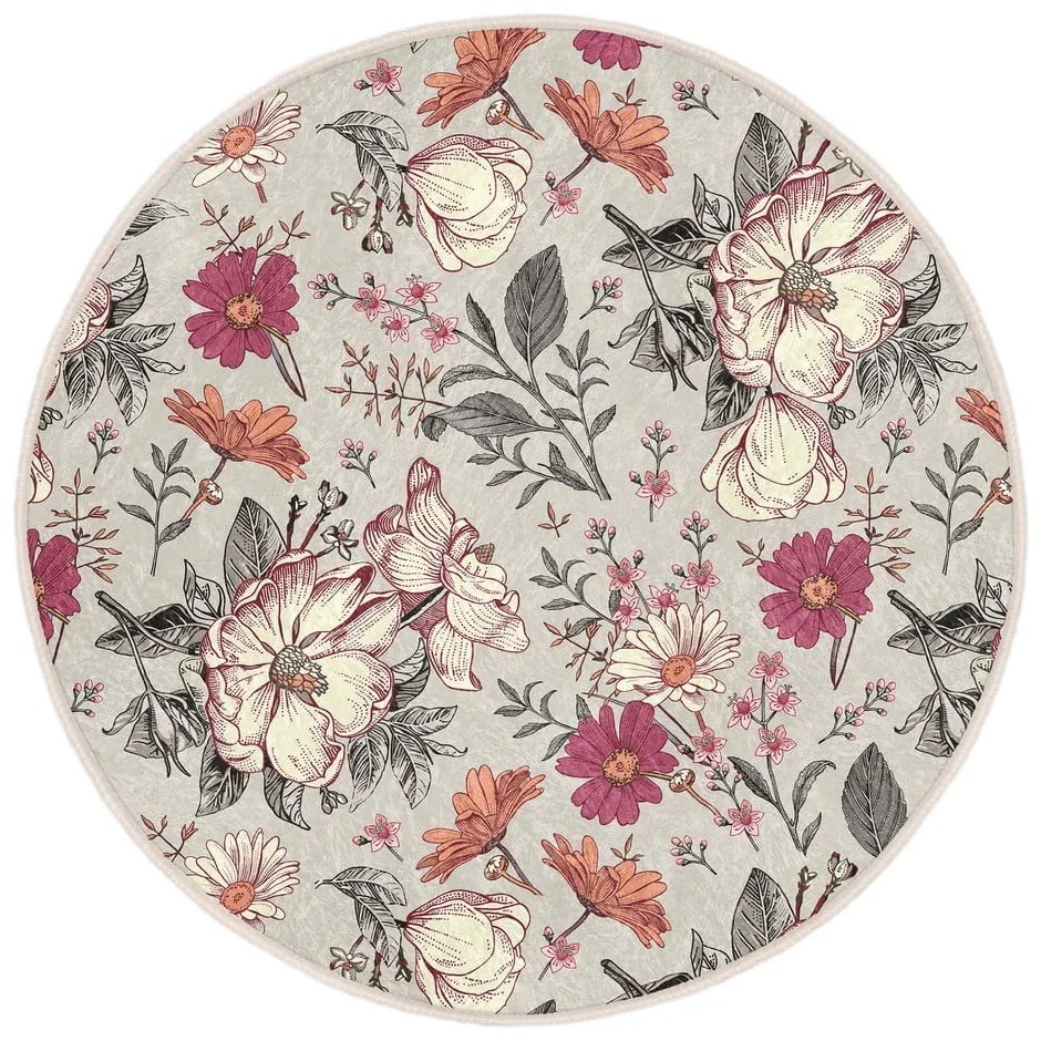 Кръгъл килим подходящ за пране и за прахосмукачки роботи ø 120 cm Comfort – Mila Home