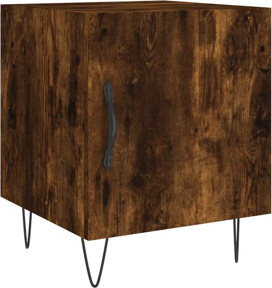 827558 vidaXL Нощно шкафче, опушен дъб, 40x40x50 см, инженерно дърво