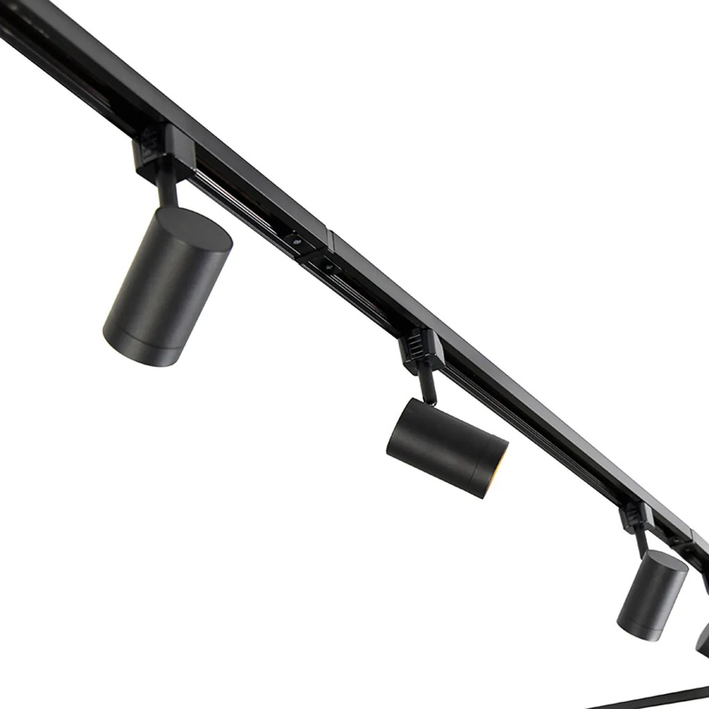 Интелигентна релсова система за осветление черна 1-фазна 10-светлини с WiFi GU10 - Iconic Jeana