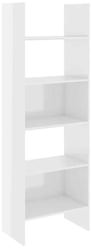 803413 vidaXL Библиотека, бял гланц, 60x35x180 см, инженерно дърво