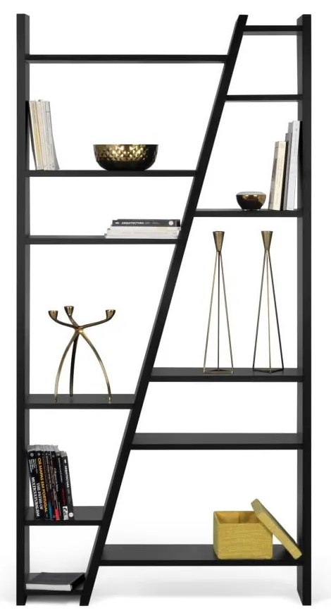 Черна етажерка за книги 97x195 cm Delta - TemaHome