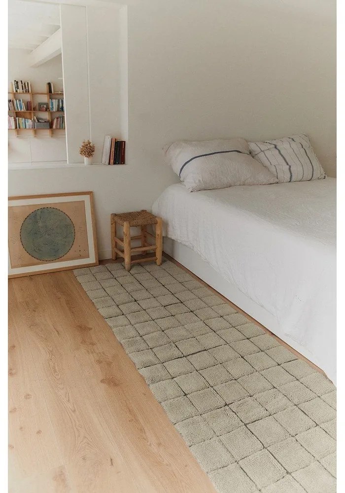 Бежова ръчно изработена вълнена пътека 80x230 cm Mosaic Sandstone – Lorena Canals