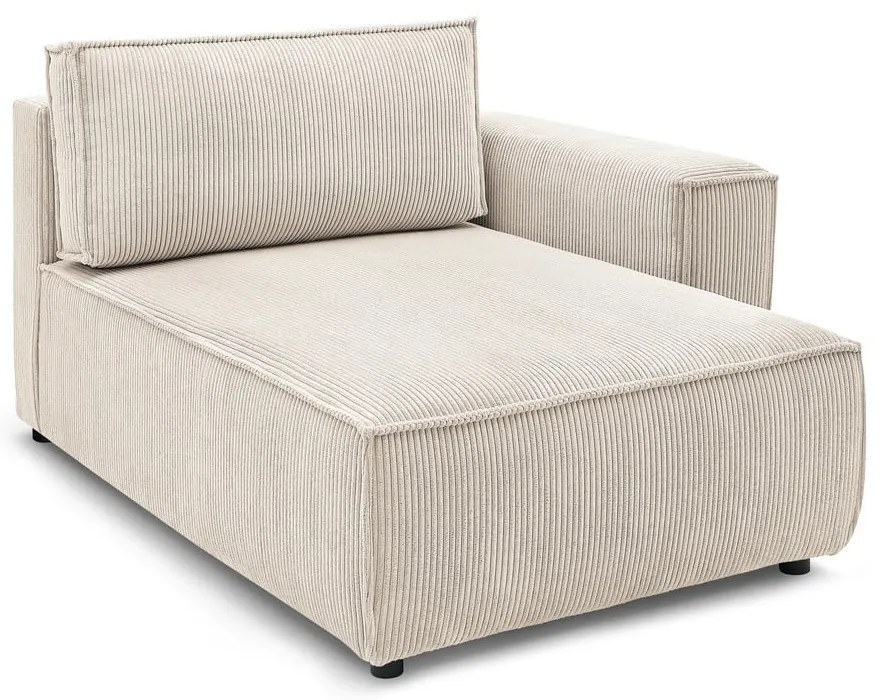 Кремав модул за диван от велур, десен ъгъл Nihad modular - Bobochic Paris