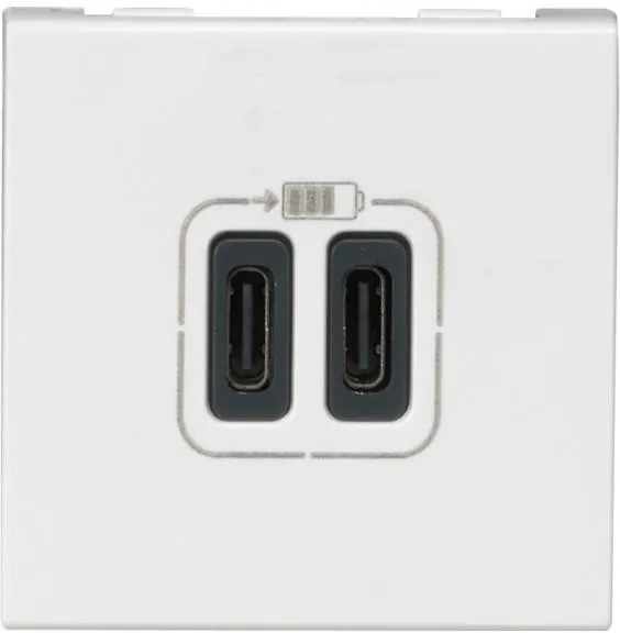 Legrand Розетка 2хUSB за зареждане тип C 3A 15W 2 мод. цвят Бял Mosaic  - 077590