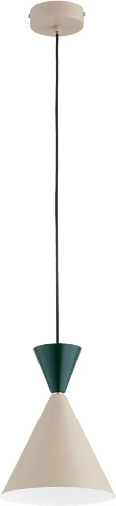 Висяща лампа на кабел ENTORI 1xE27/15W/230V бежова/зелена