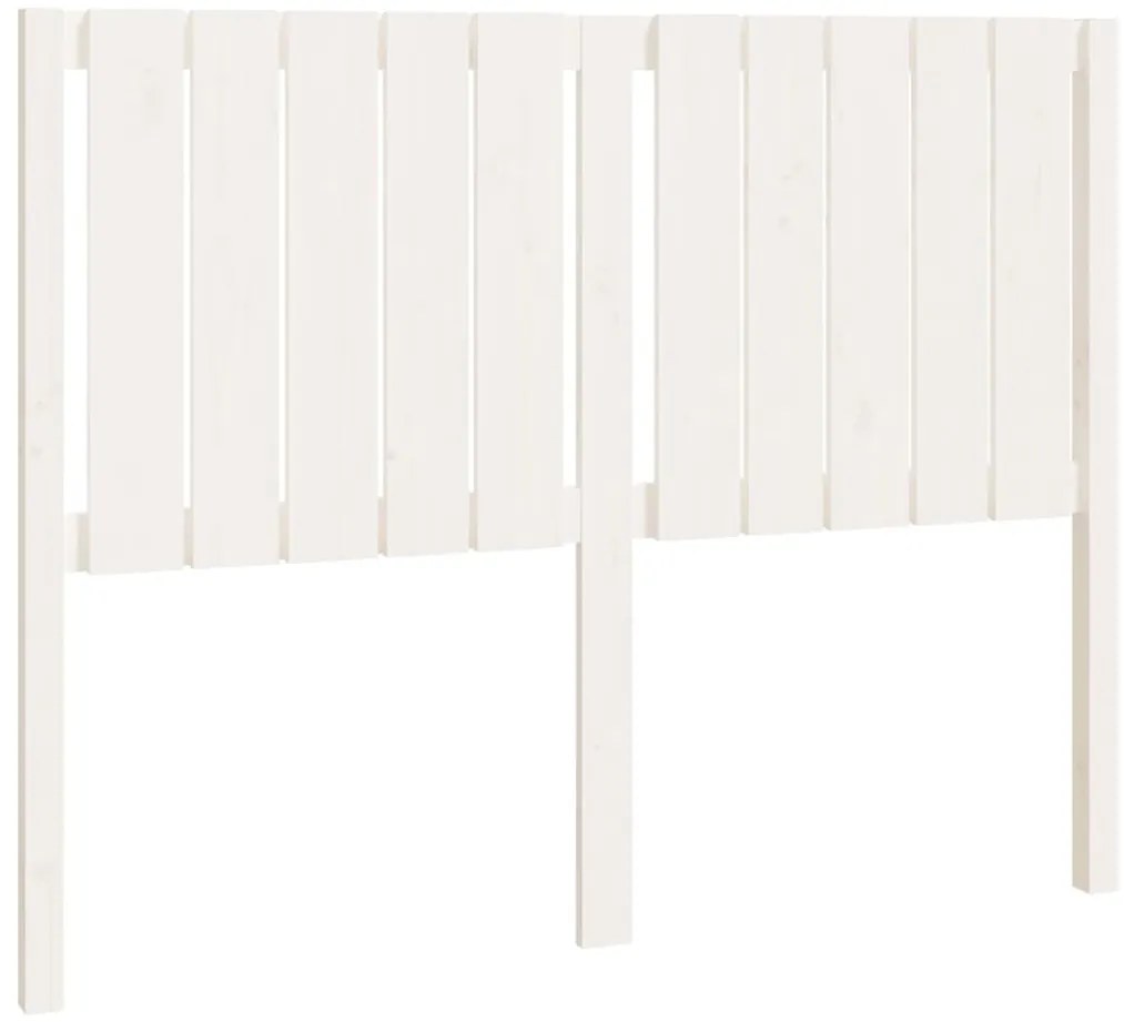 818861 vidaXL Горна табла за легло, бяла, 125,5x4x100 см, бор масив