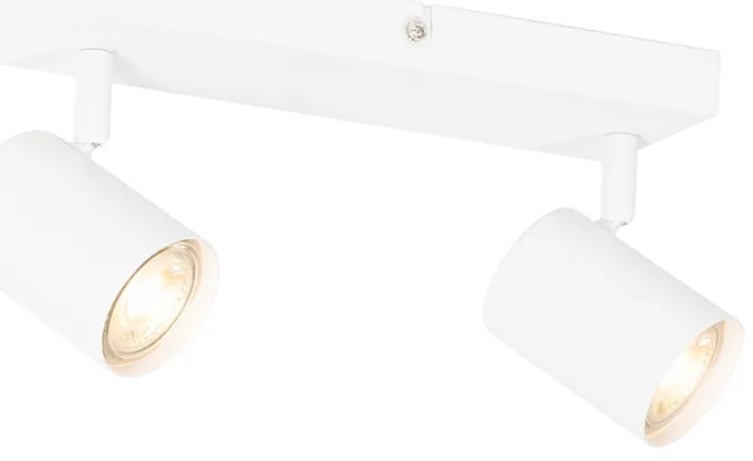 Модерна таванна лампа бяла 2-лампи регулируема правоъгълна - Jeana