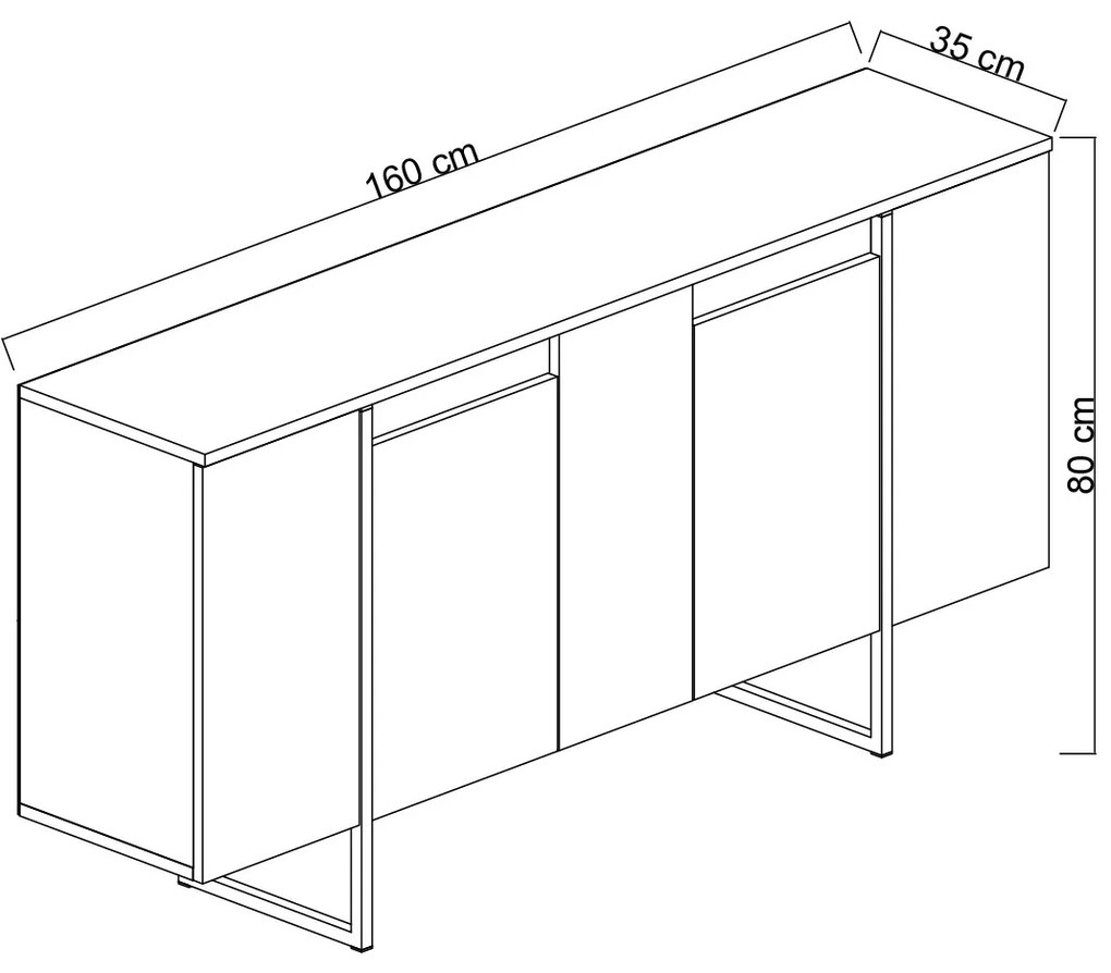 Конзола Luxe, цвят Орех Златен