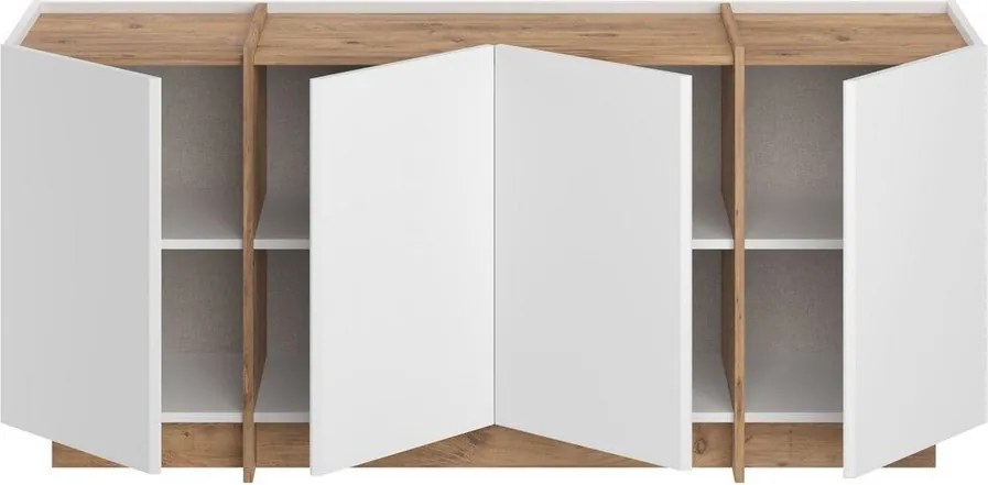 Бял скрин от декор от бор с отвор за кабели 180x80x45 cm Dorma – Kalune Design