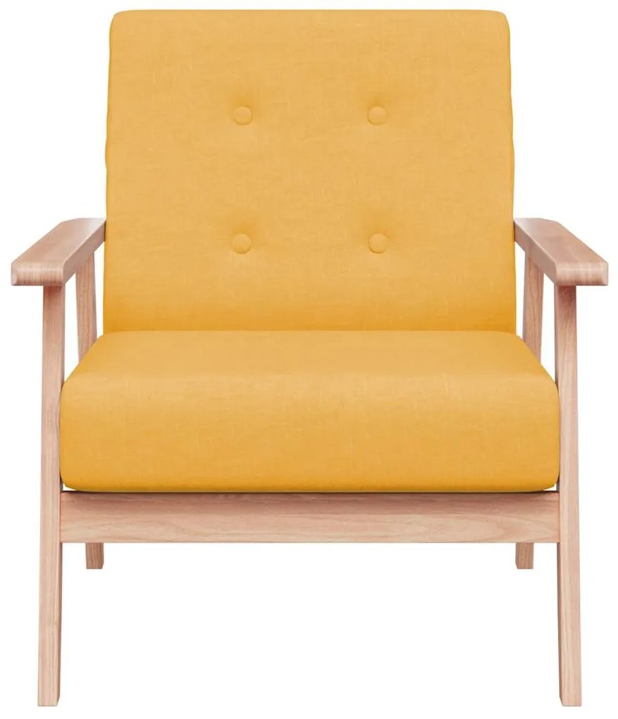 244657 vidaXL Фотьойл, жълт, текстил