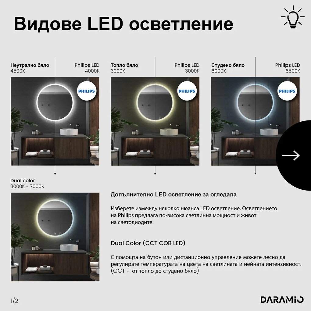 Атипични огледало с LED осветление G2
