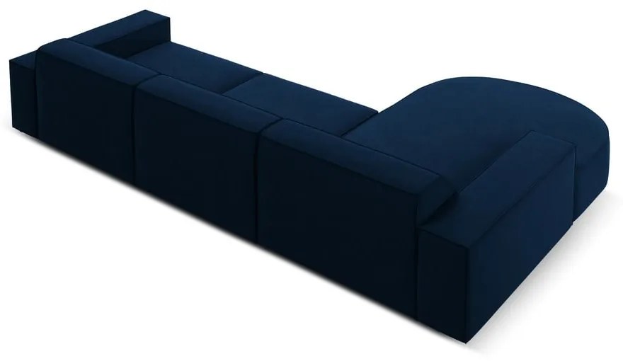 Ъглов диван от синьо кадифе (ляв ъгъл) Jodie - Micadoni Home