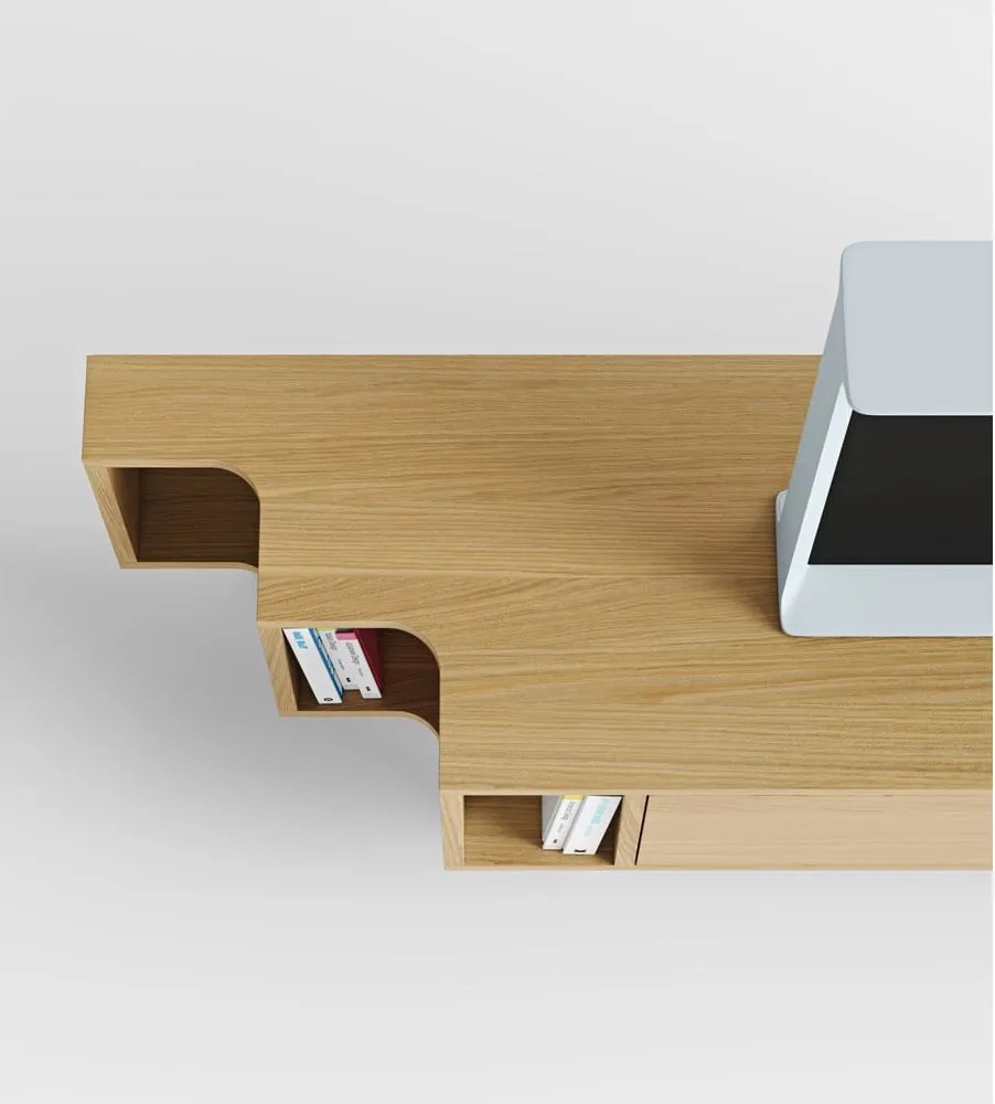 Маса за телевизор от декор от дъб в естествен цвят 189x50x44 cm Shift – Woodman