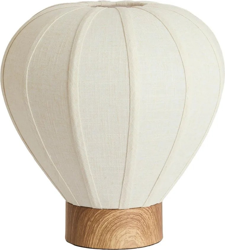 Кремава метална настолна лампа с текстилен абажур (височина 36 cm) Kyzo – Light & Living