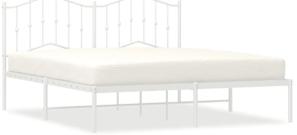 373843 vidaXL Метална рамка за легло с горна табла, черна, 183x213 см