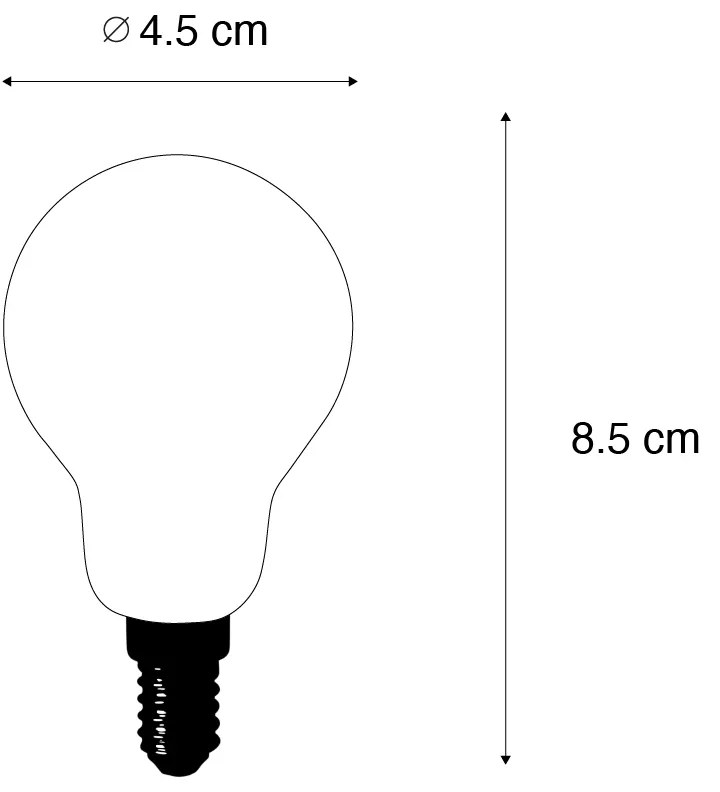 Комплект от 5 LED крушки E14 P45 прозрачни 2.2W 470lm 2700K