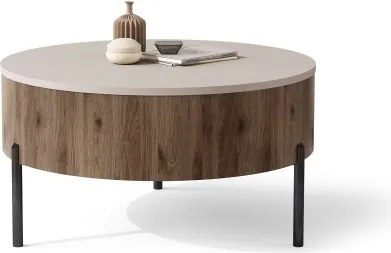 ФРИДА Бежово Таупе / Елегантен Орех – МОДЕРНА ХОЛНА МАСА С ПОВДИГАЩ ПЛОТ И СКРИТО ПРОСТРАНСТВО ЗА СЪХРАНЕНИЕ