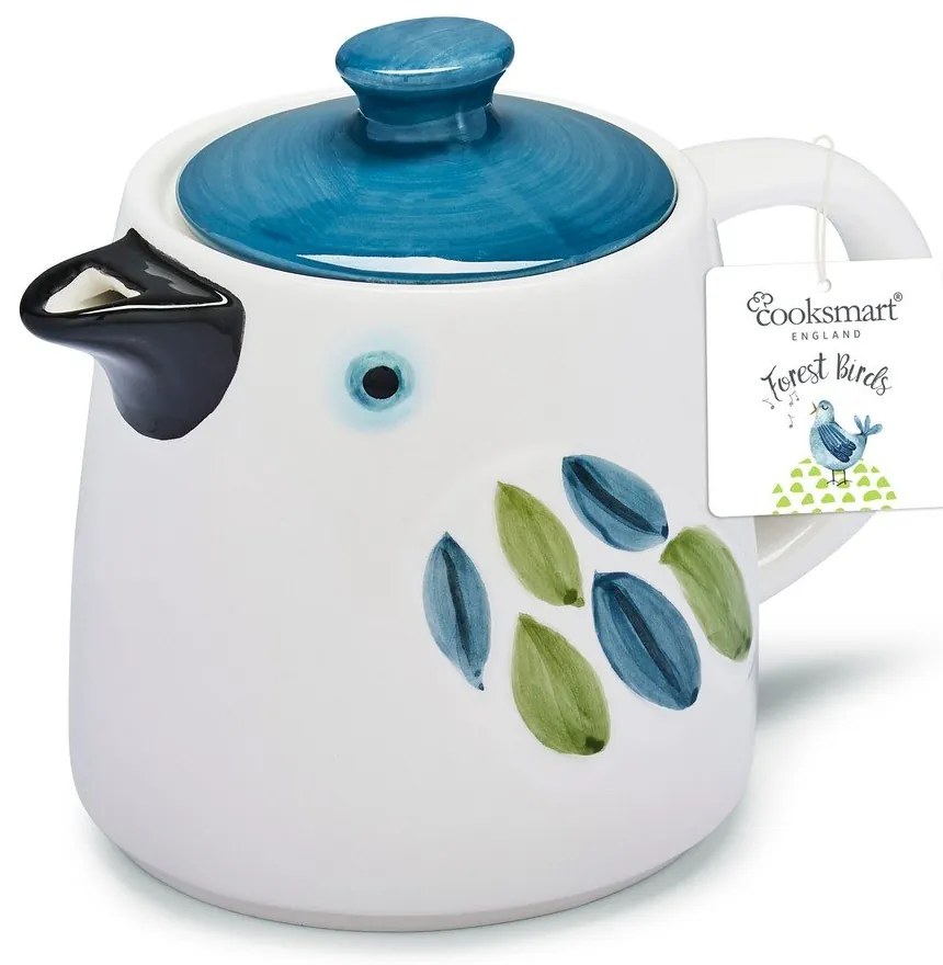 Син и бял керамичен чайник Forest Birds - Cooksmart ®