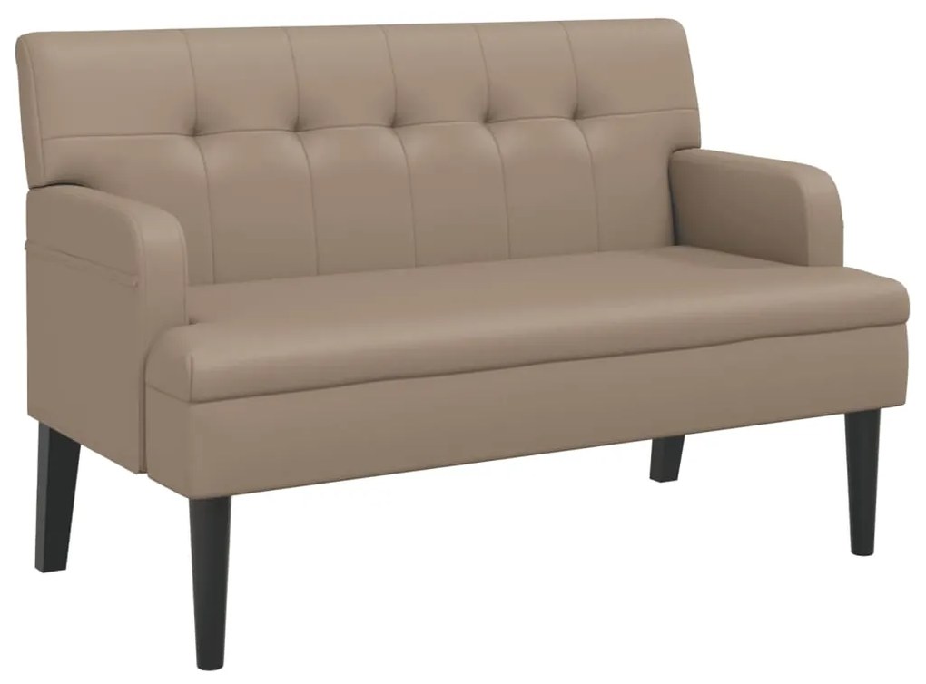372152 vidaXL Пейка с облегалка, капучино, 112x65,5x75 см, изкуствена кожа