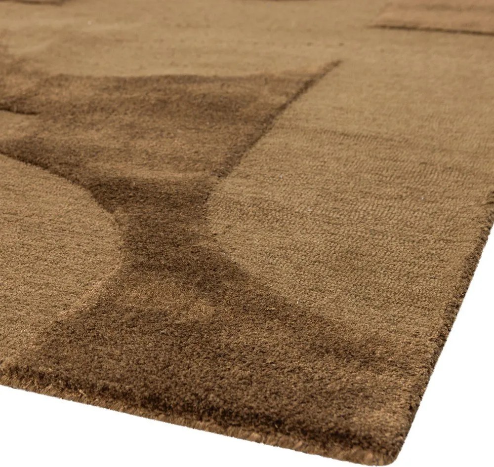 Кафяв килим със смес от вълна 170x240 cm Livo – WOOOD