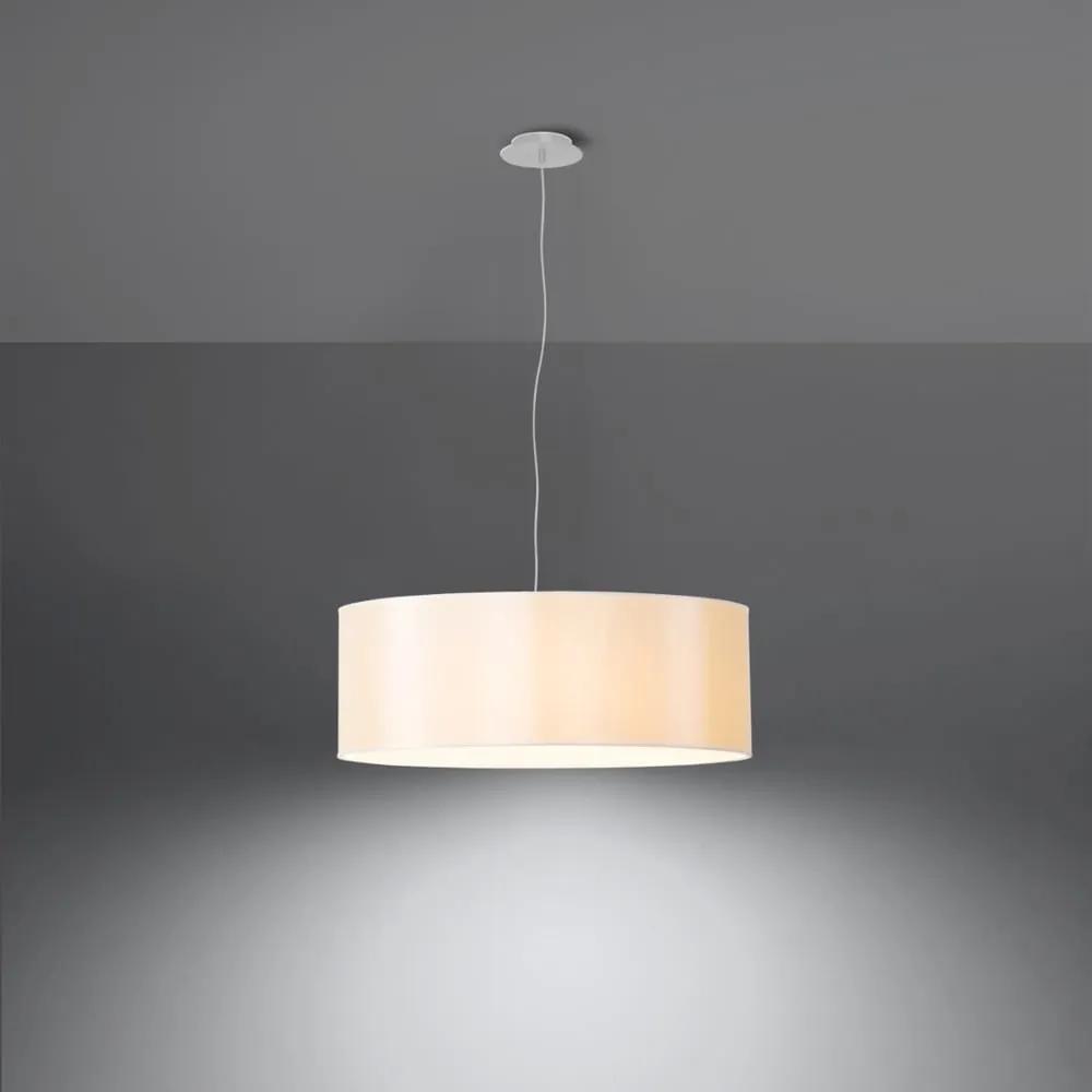Бяло висящо осветително тяло със стъклен абажур/с текстилен абажур ø 45 cm Paktor – Nice Lamps