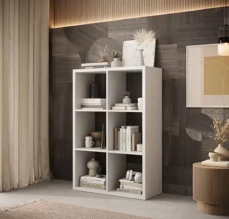 Книжна етажерка Panau IV-Бяло