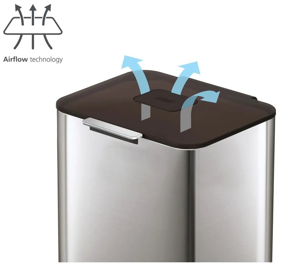 Стоманен контейнер за отпадъци в сребристо 60 л Totem Max - Joseph Joseph