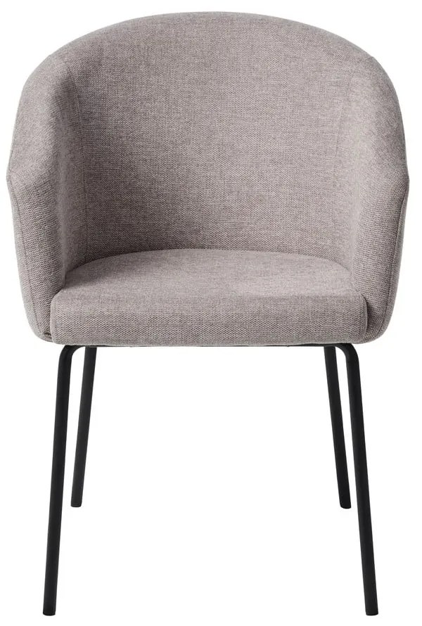 Светлосив тапициран трапезен стол с подлакътници Easton – Unique Furniture