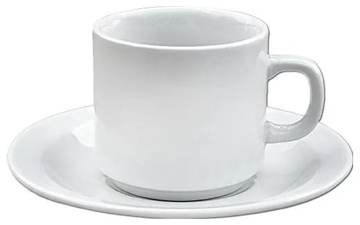 Horecano - Порцеланова чаша за чай с чинийка 320мл BASICS-(BN-017)