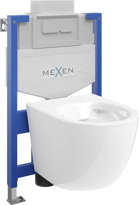 Mexen Lena вграден комплект WC рамка Fenix XS-U с тоалетна чиния, бял гланц