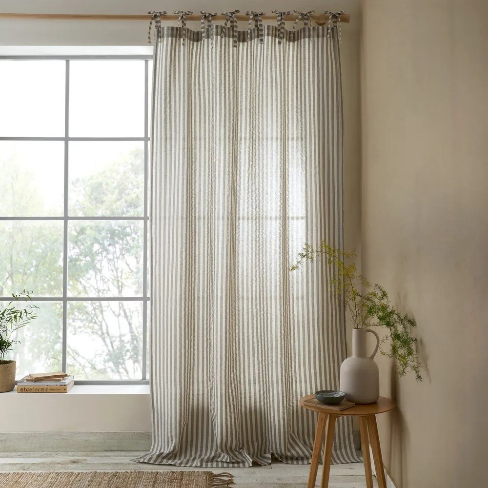 Сиво перде 140x229 cm Zanzibar Woven Stripe – Pineapple Elephant