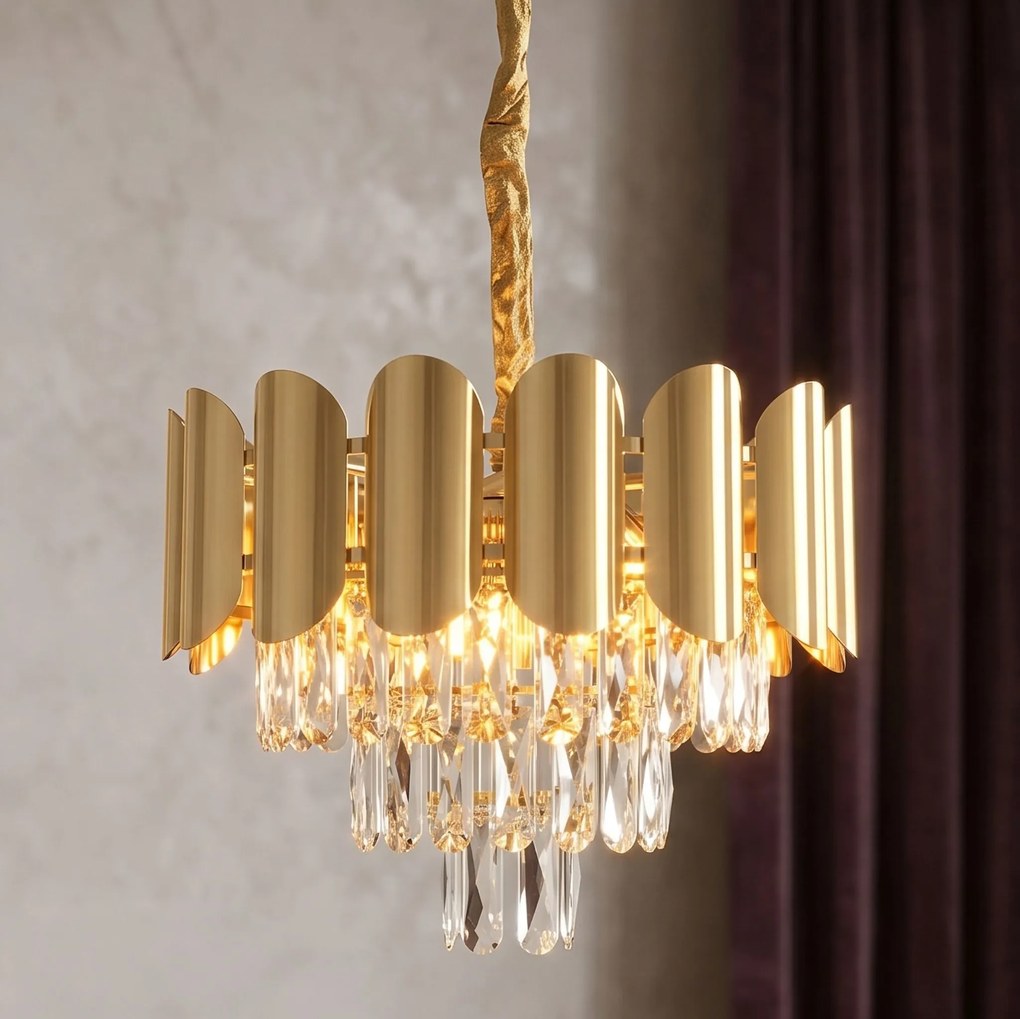 Кристална висяща лампа SWE099-CP 40cm GOLD