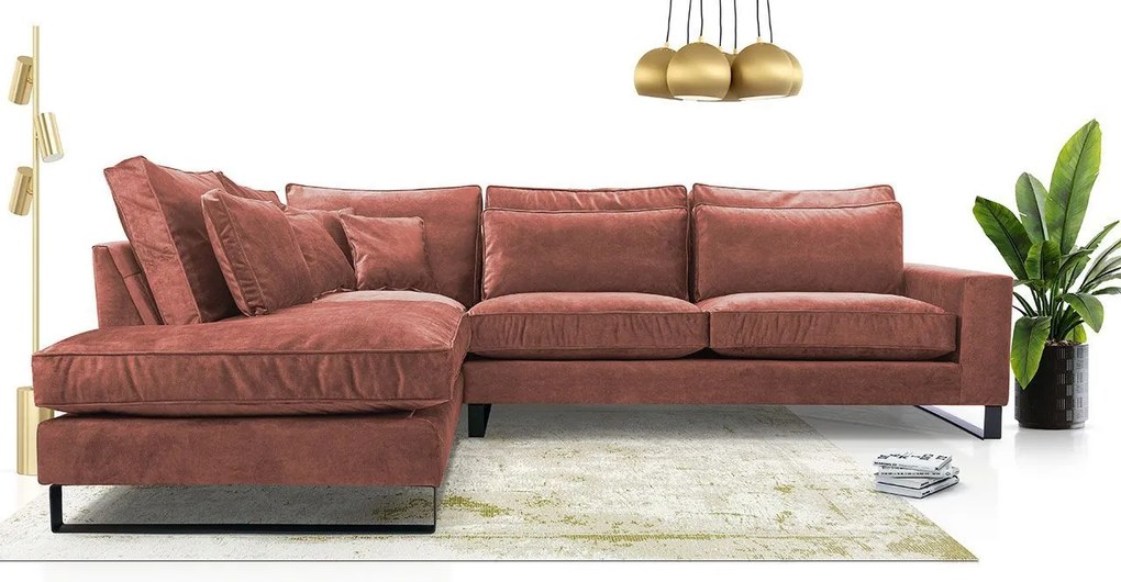 Ъглов диван Corblack-Puce-Left