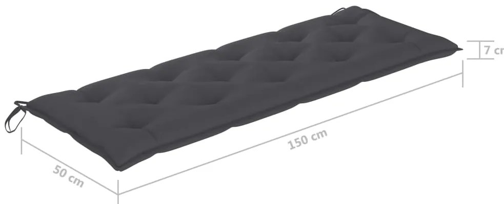 Възглавница за градинска люлка Oliver, антрацит, 150 см, текстил