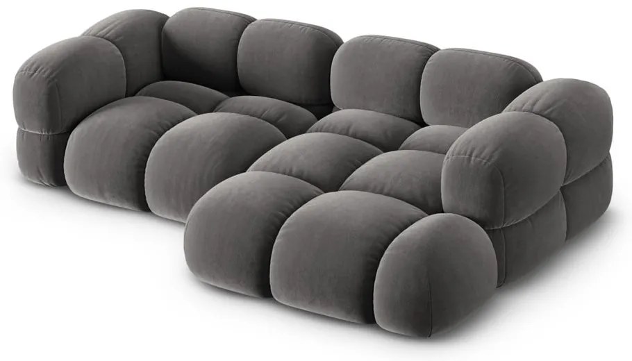 Сив кадифен ъглов диван (десен ъгъл) Loretto – Cosmopolitan Design