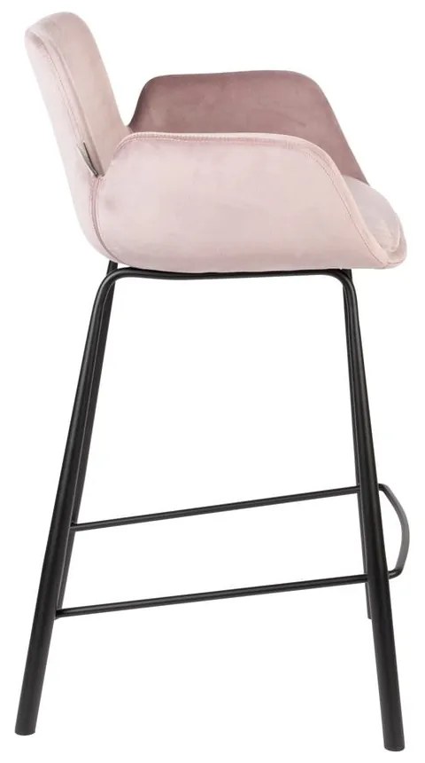 Светлорозови бар столове от кадифе в комплект от 2 броя 91,5 cm Brit - Zuiver