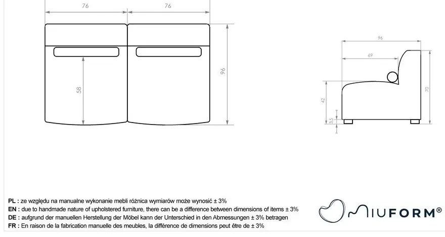 Светлосив диван 152 cm Flex Felix – Miuform
