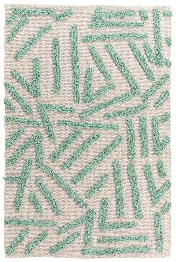 Килим подходящ за пране в кремав и ментов цвят 60x90 cm Athena – douceur d'intérieur