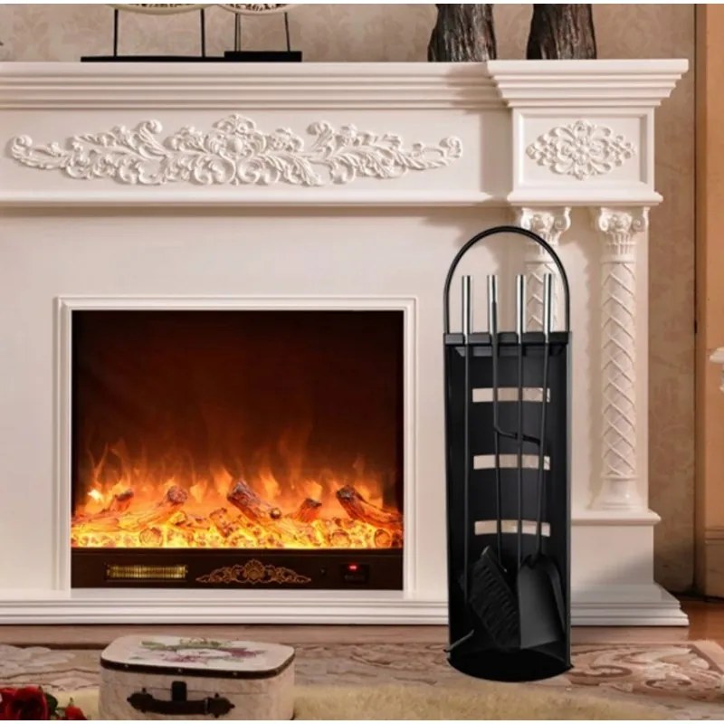 Комплект аксесоари от 4 части със стойка за камина и скара