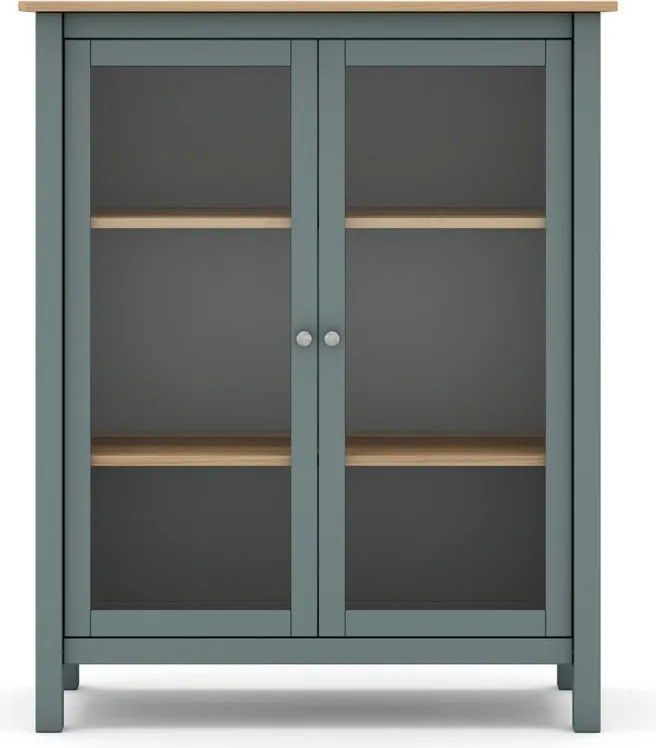 Витрина сиво-зелена от масивен бор 90x110x40 cm Misti – Marckeric
