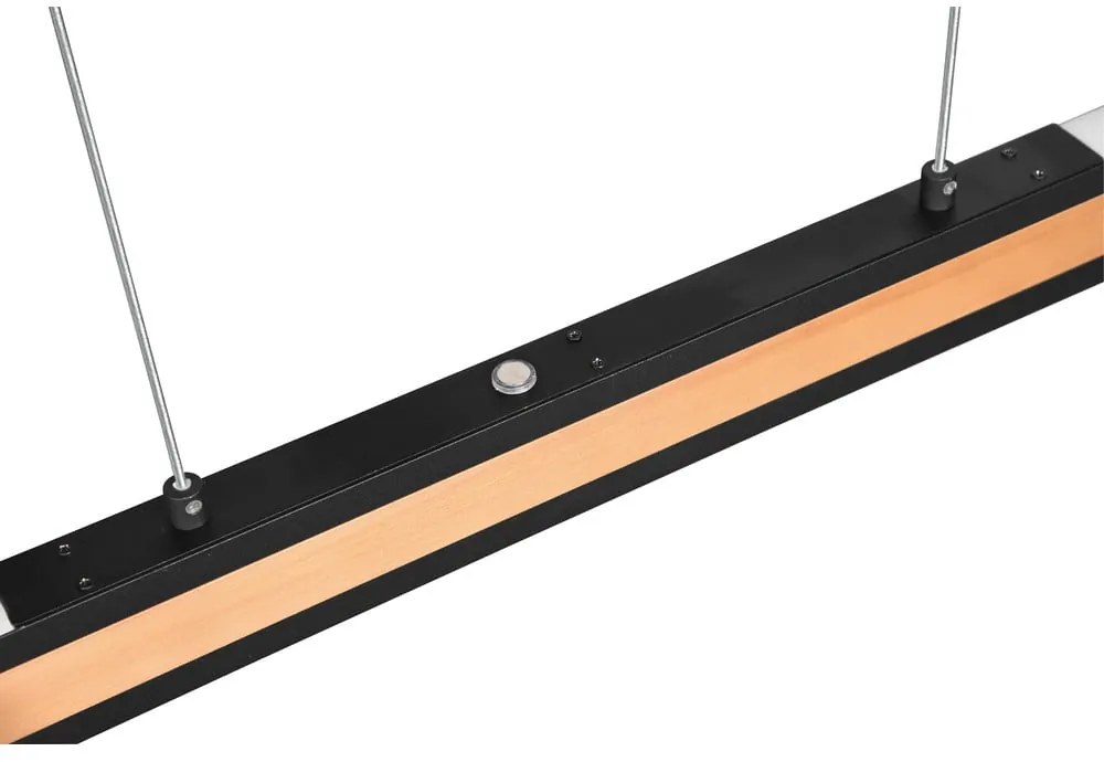 Черно и естествено LED висящо осветително тяло Deacon – Trio