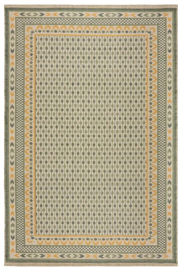 Зелен килим със смес от юта 160x230 cm Mara Jute Border – Flair Rugs