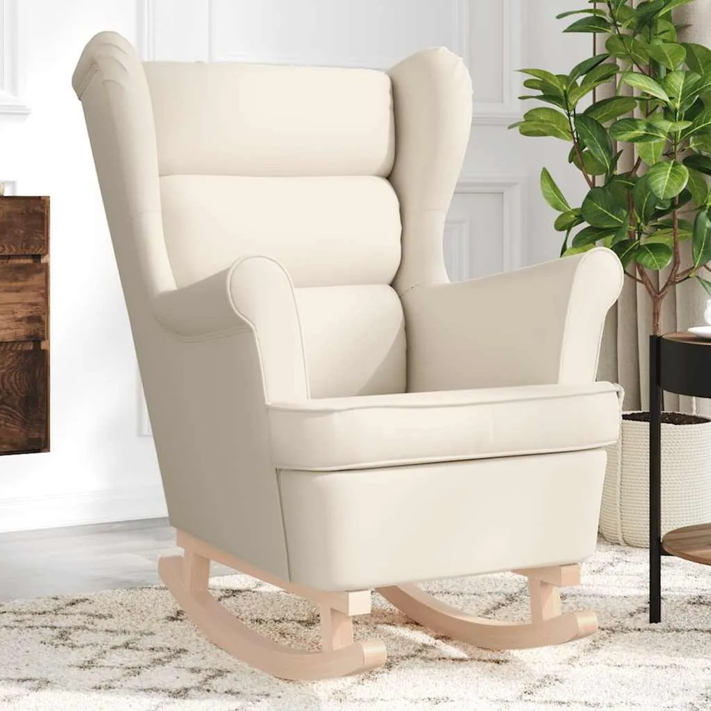 4016926 vidaXL Люлеещ се стол Cream 74x90x102 cm Fabric